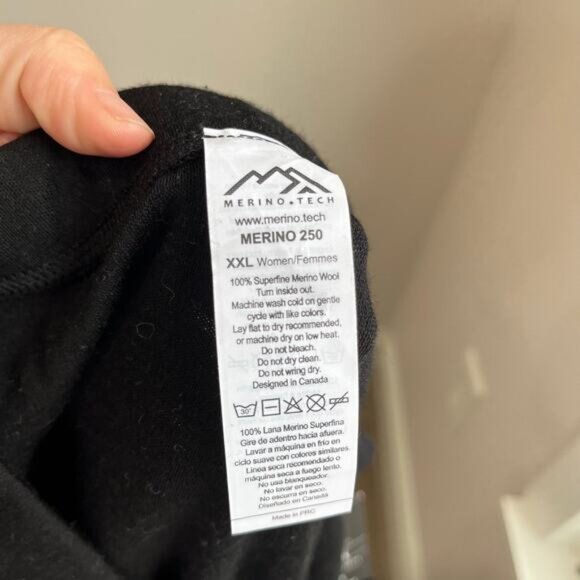 Merino Tech 100% Merino Wool Base Layer Pants XXL NWT Black Thermal Warm - Picture 4 of 13
